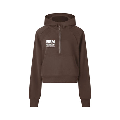 BEESMOOVE BSM Cropped Half-Zip Hoodie - Beesmoove 