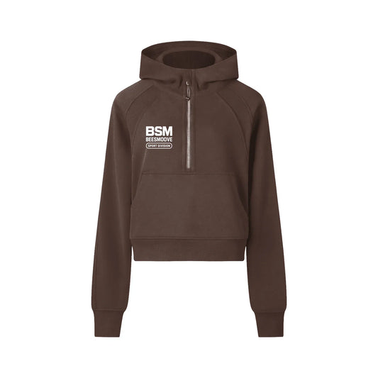 BEESMOOVE BSM Cropped Half-Zip Hoodie - Beesmoove 