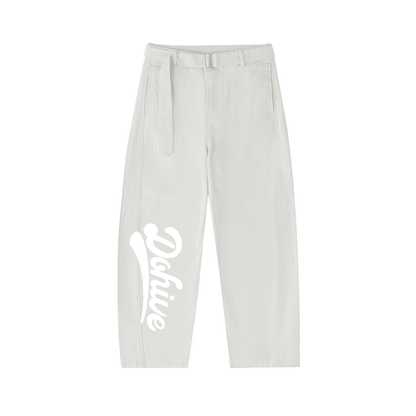 BEESMOOVE DOHIVE Twisted-Seam Belted Curved-Blade Pants - Beesmoove 