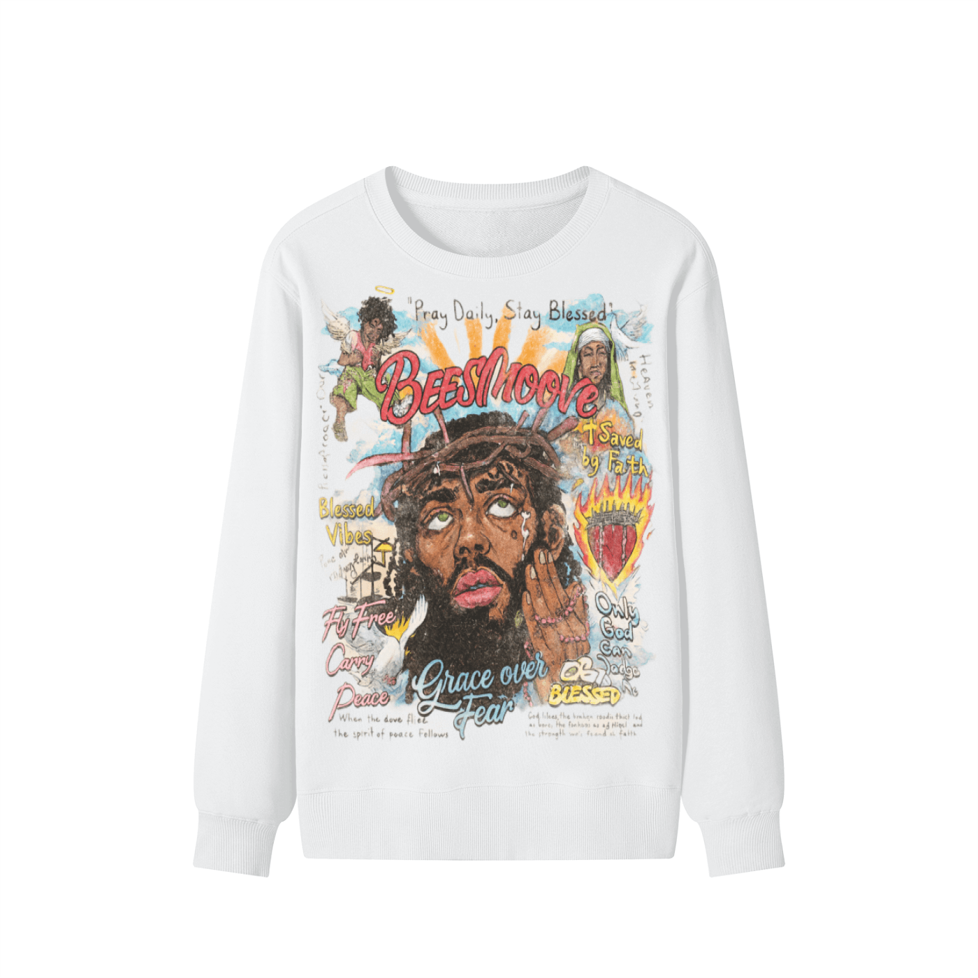 BEESMOOVE Grace Over Fear Classic Cotton Sweater - Beesmoove 