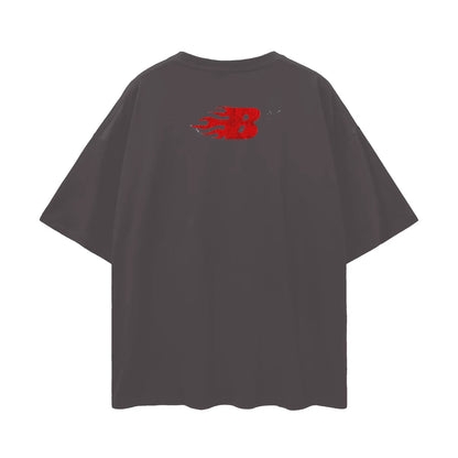 BEESMOOVE SUSPICIOUS SMILE Oversize Deep Drop Shoulder Tee - Beesmoove 