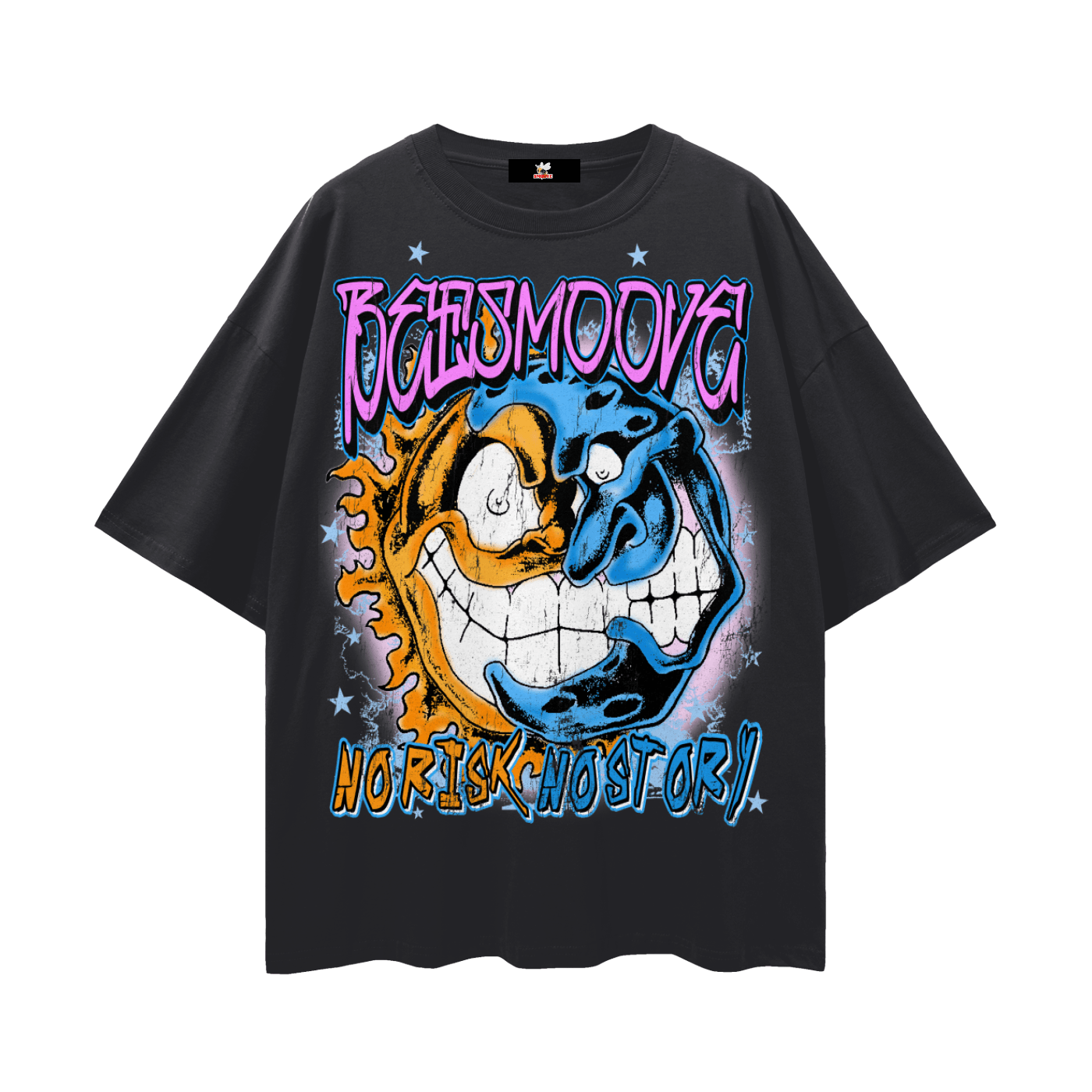 Beesmoove No Risk NO Story 
Oversize Deep Drop Shoulder Tee - Beesmoove 