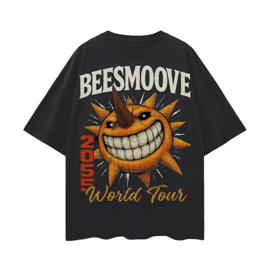 BEESMOOVE STAY DANGEROUS 2055 Oversize Deep Drop Shoulder Tee - Beesmoove 