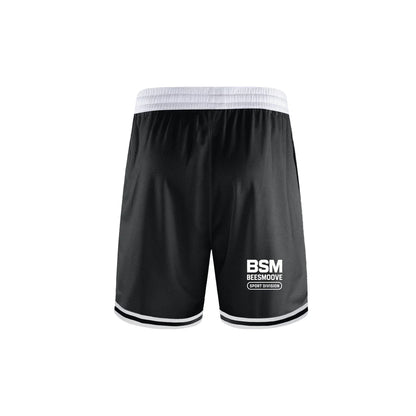Beesmoove BSM SPORT DIVISION Classic Stripe Trim Basketball Shorts - Beesmoove 