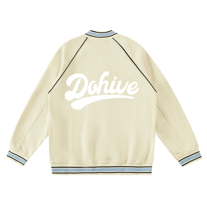 Contrast Trim Raglan Varsity Jacket - Beesmoove 