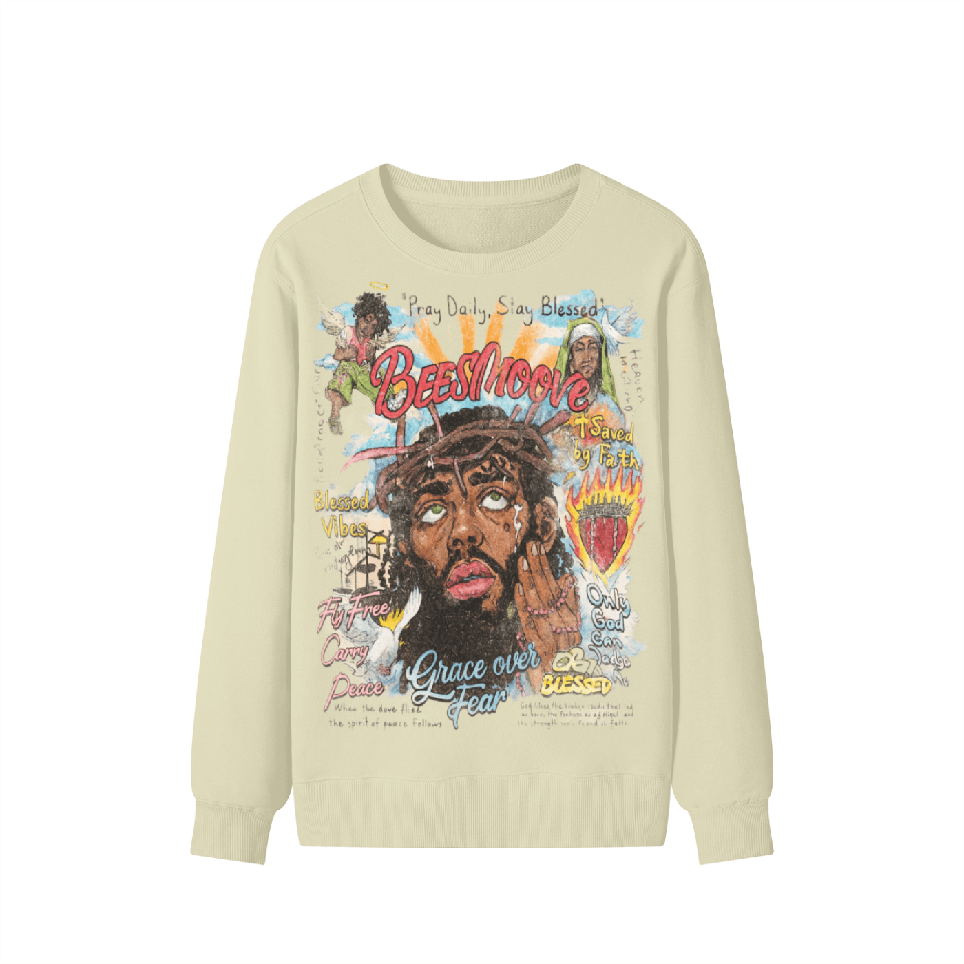 BEESMOOVE Grace Over Fear Classic Cotton Sweater - Beesmoove 