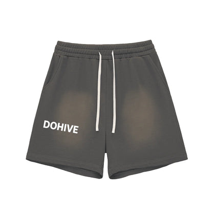 BEESMOOVE DOHIVE Fade Raw Edge Cotton Shorts - Beesmoove 