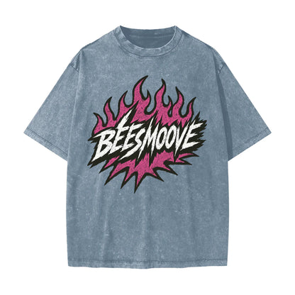 BEESMOOVE Heated Motion Heavyweight Snow Washed T-Shirt - Beesmoove 