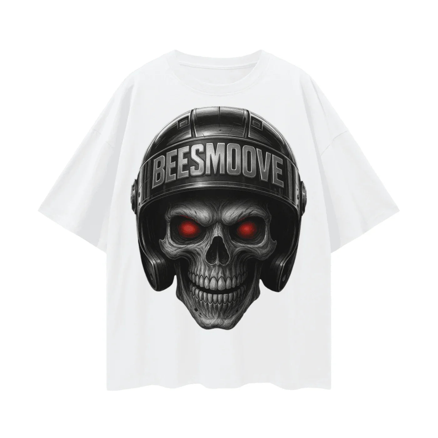BEESMOOVE Skull Commando Sport Drop Shoulder Tee - Beesmoove 