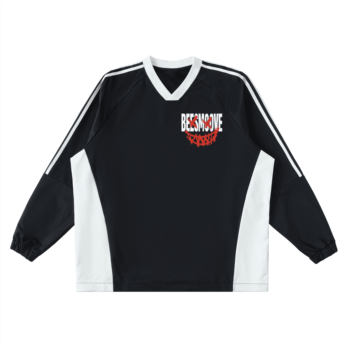 BEESMOOVE GrindFace Chicago
 V-Neck Long-Sleeve T-Shirt - Beesmoove 