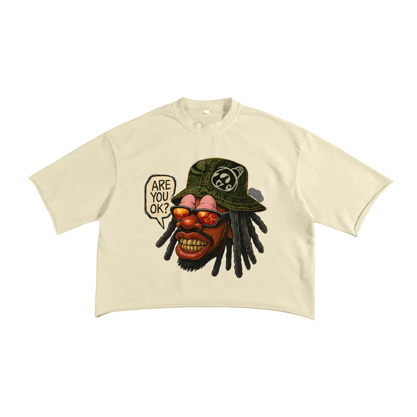BEESMOOVE OKAY THEN Terry Raw Edge T-shirt - Beesmoove 
