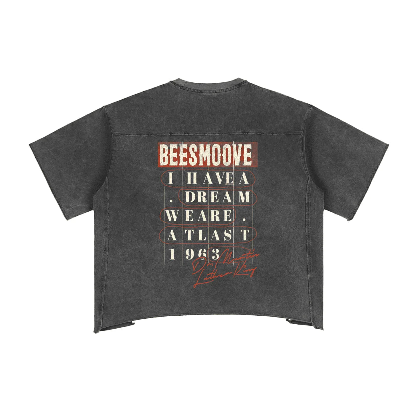 Beesmoove M.L.K 1963 At Last We Dream Washed Boxy T-Shirt - Beesmoove 