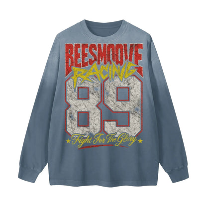 BEESMOOVE Racing Glory 89 Gradient Vintage Washed Long Sleeve Tee - Beesmoove 