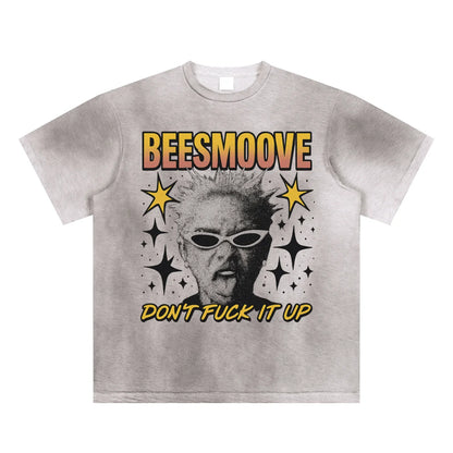 BEESMOOVE It’s already fuck up out here Hand-Painted T-Shirt - Beesmoove 