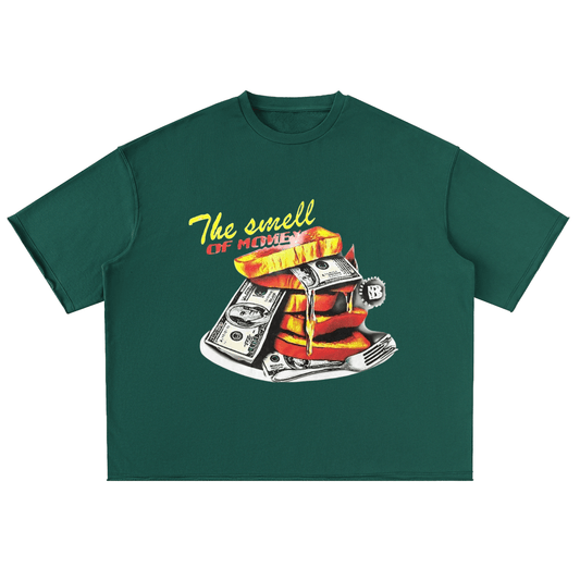 BEESMOOVE Eat Or Die Trying Oversized Washed Half Sleeve T-Shirt - Beesmoove 