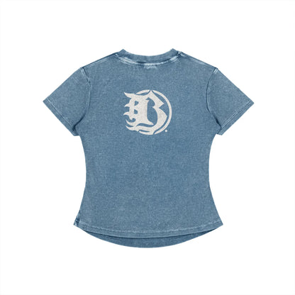 BEESMOOVE Boss Status Mentality Vintaged-Wash Bodycon Cotton Tee - Beesmoove 