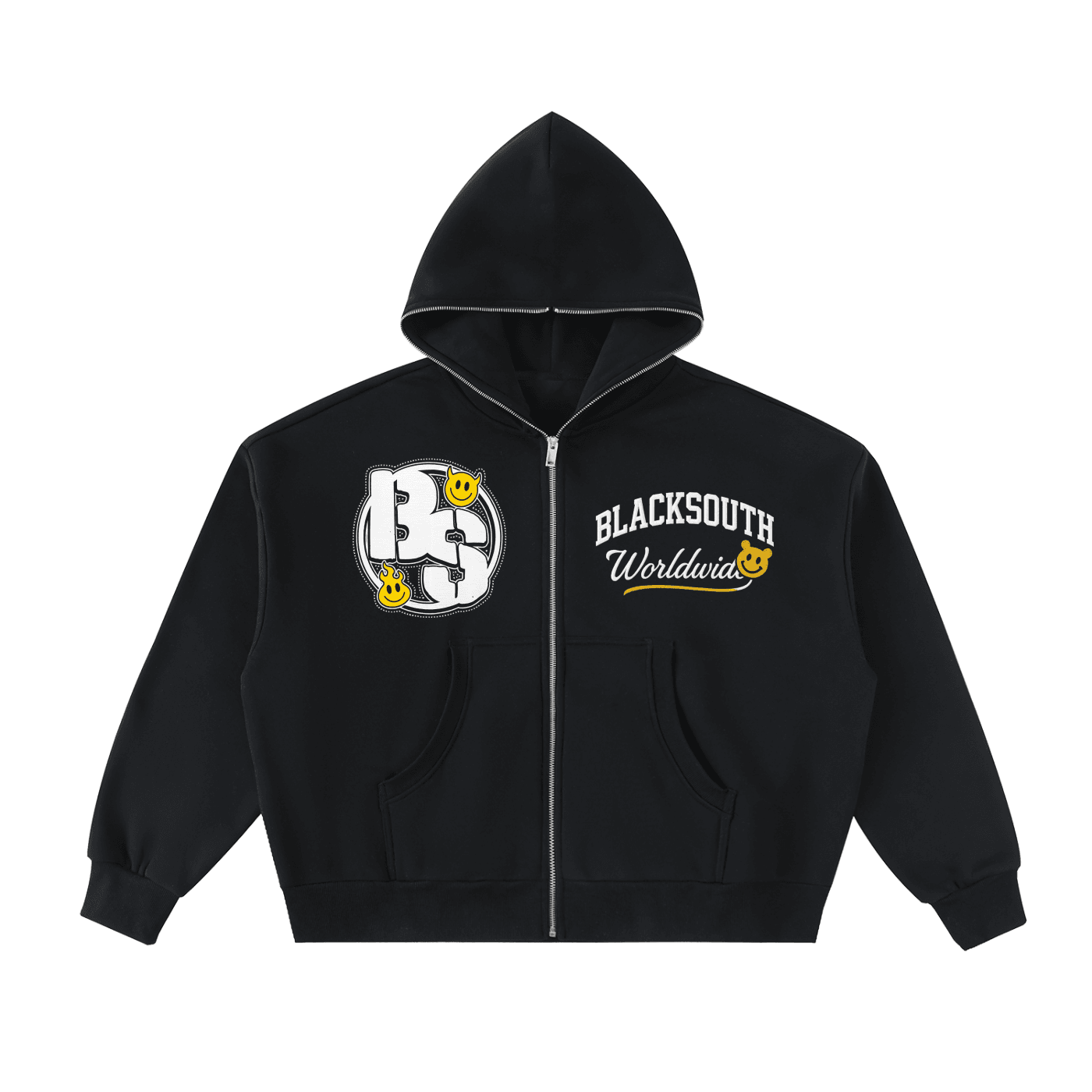 BEESMOOVE BlackSouth Global Full-Zip Boxy Hoodie - Beesmoove 