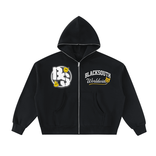 BEESMOOVE BlackSouth Global Full-Zip Boxy Hoodie - Beesmoove 