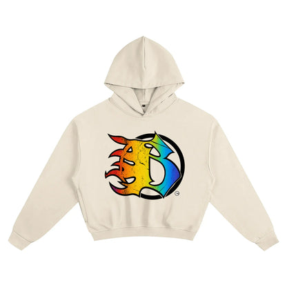 BEESMOOVE frequent rainbow Boxy Hoodie - Beesmoove 