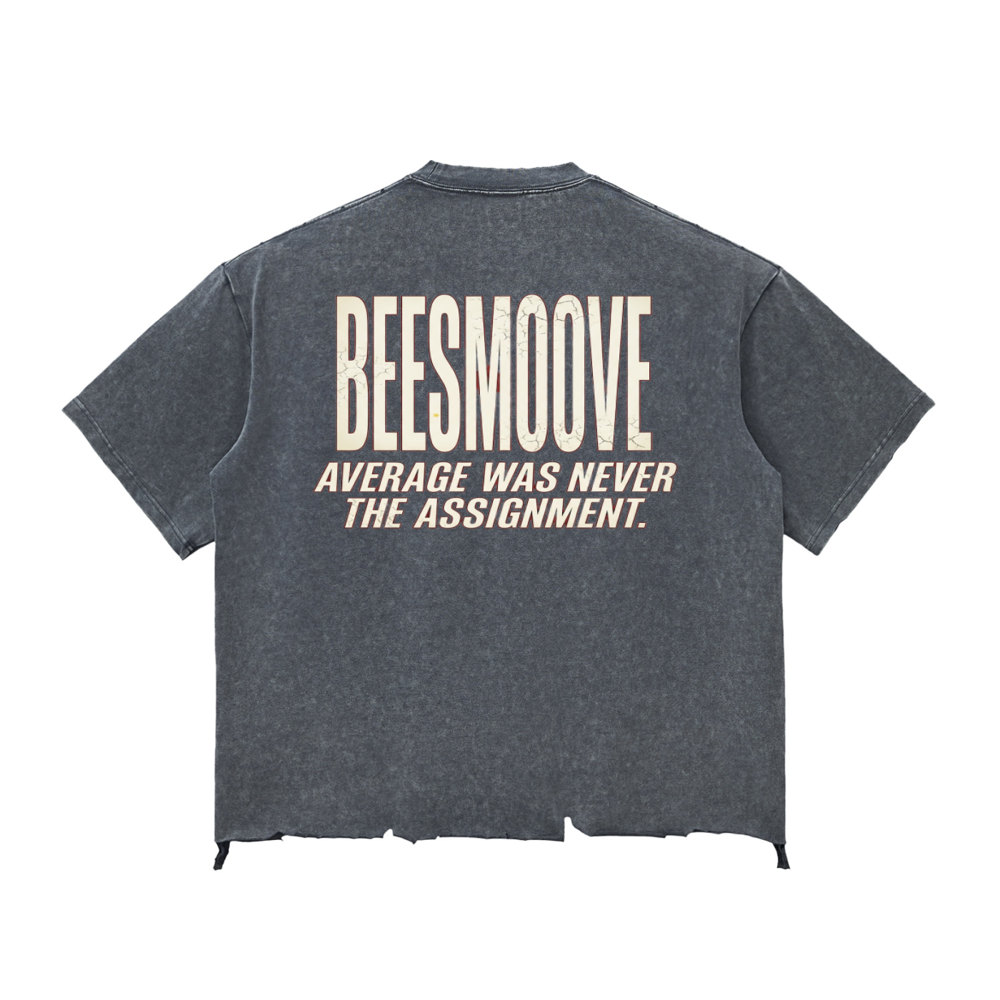 BEESMOOVE “Not Like Them” Raw Hem Wash Raw-Hem Boxy T-shirt