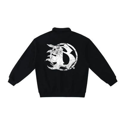 BEESMOOVE B logo Heavyweight Polo-Collar Sweatshirt - Beesmoove 