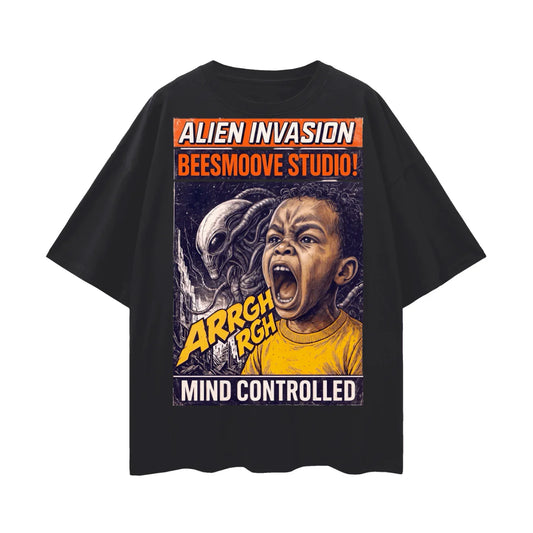 BEESMOOVE Invasion of the Drip Killers Oversize Deep Drop Shoulder Tee - Beesmoove 