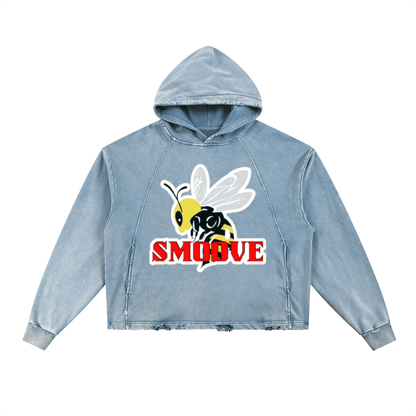 BEESMOOVE Origins Vintage Washed Frayed-Hem Hoodie - Beesmoove 
