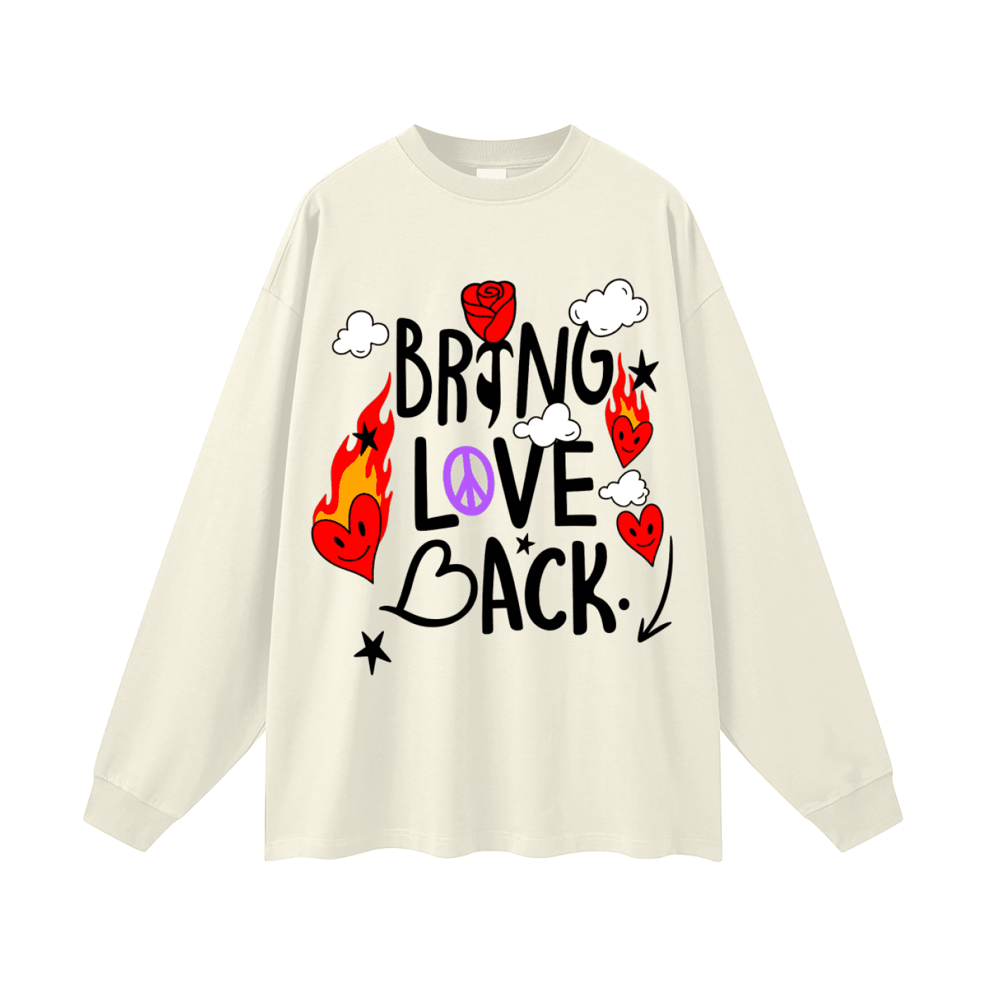 BEESMOOVE Bring Love Back – Flame Heart Edition Long Sleeve Tee - Beesmoove 