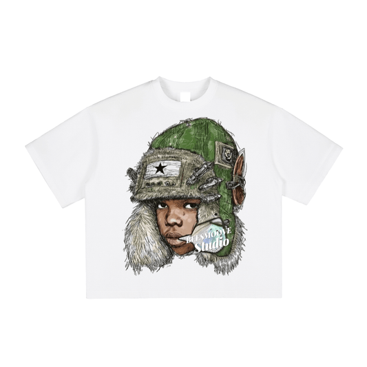 BEESMOOVE War Ready Vintage Washed Boxy T-Shirt - Beesmoove 
