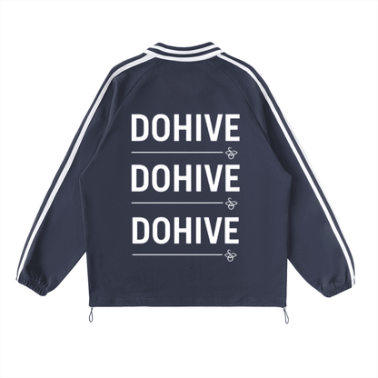 BEESMOOVE DOHIVE Sideline Pullover Striped Lapel Collar Sweatshirt - Beesmoove 