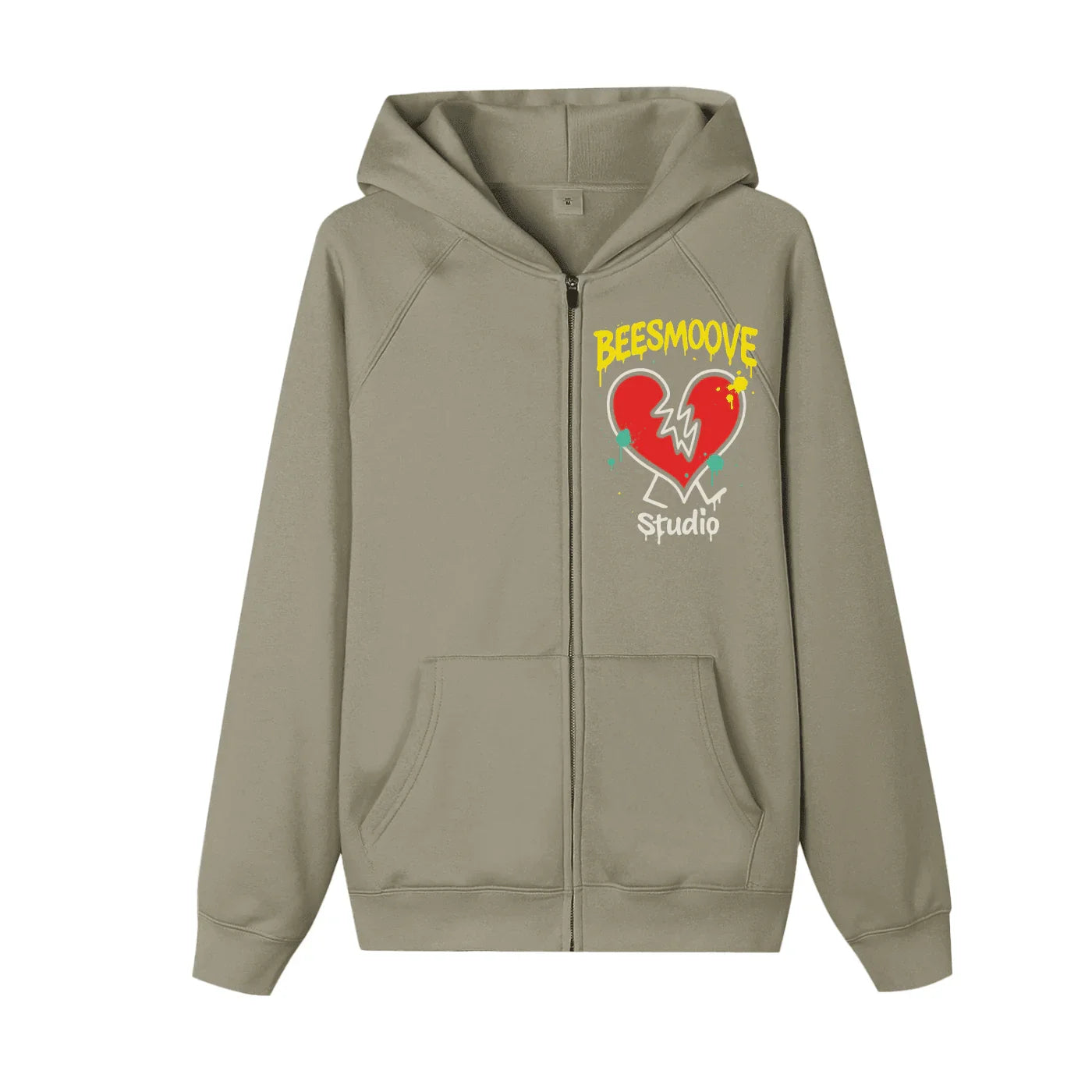 BEESMOOVE Heartbreak Hijack Zip-up Fleece Hoodie - Beesmoove 