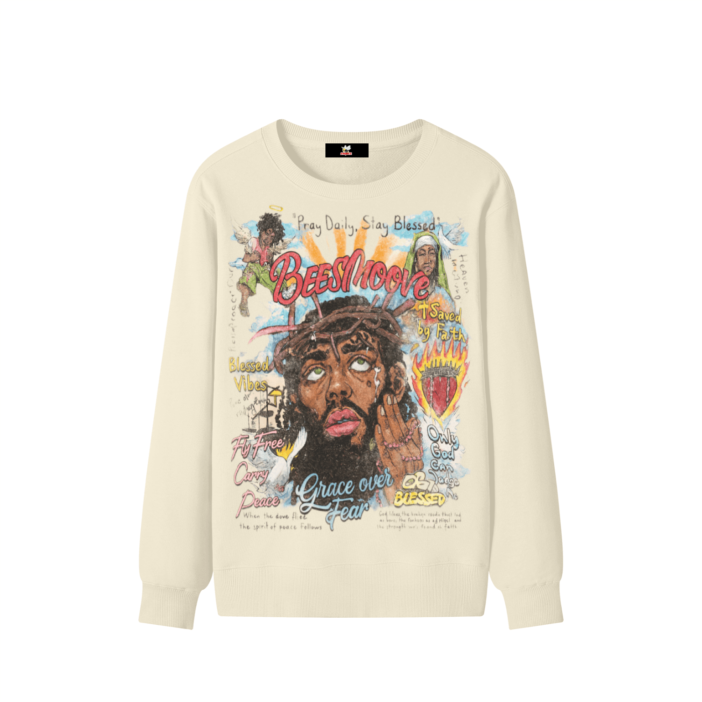 BEESMOOVE Grace Over Fear Classic Cotton Sweater - Beesmoove 
