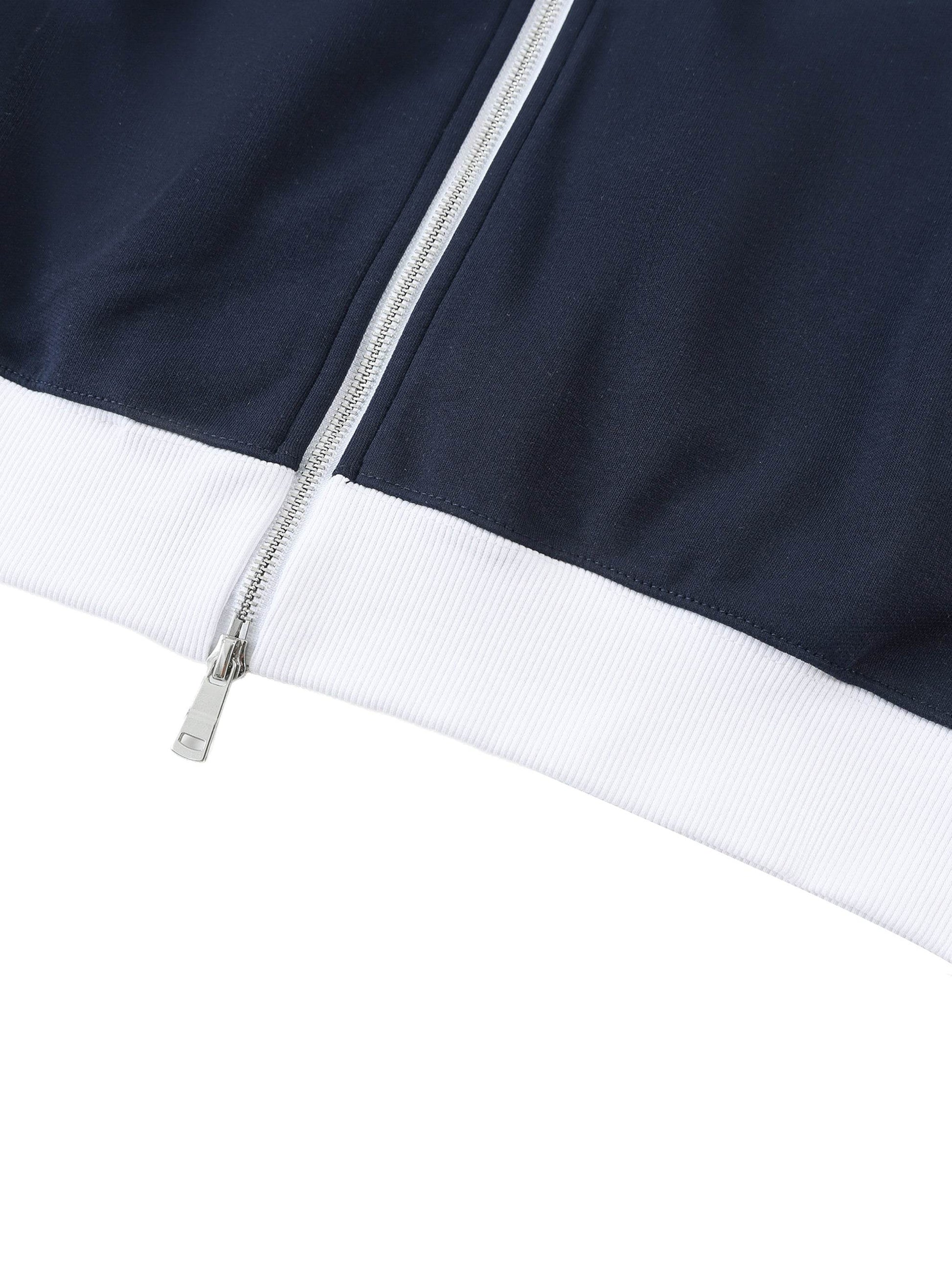 BEESMOOVE DOHIVE Contrast Trim Stand Collar Jacket - Beesmoove 